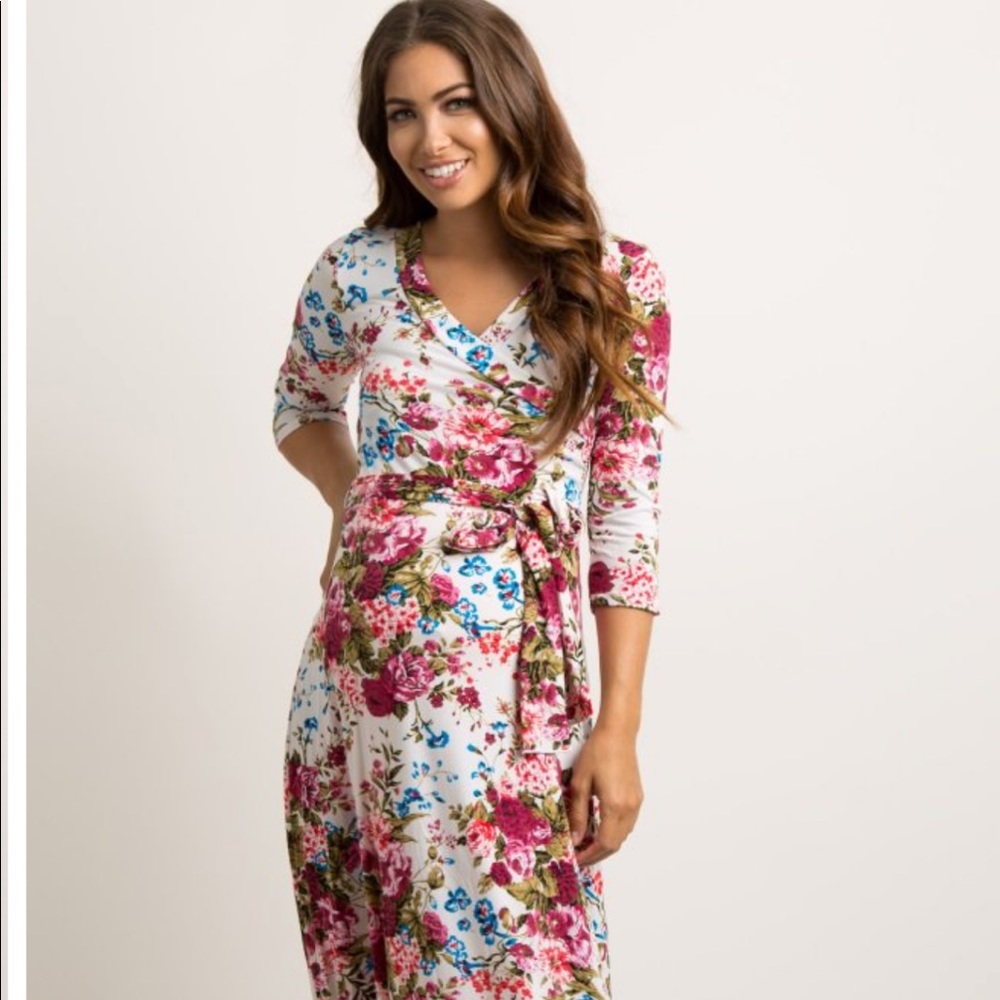 Pinkblush floral maternity dress